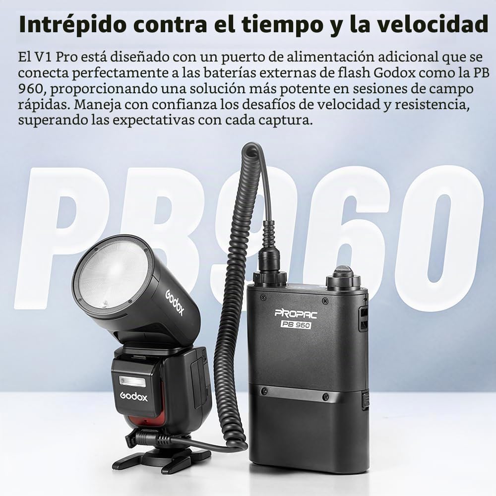 Godox V1Pro S Flash de cámara de cabeza redonda 2.4G X inalámbrico HSS 76Ws TTL Li-ion cámara de cabeza redonda Speedlight con flash externo SU-1 para Sony