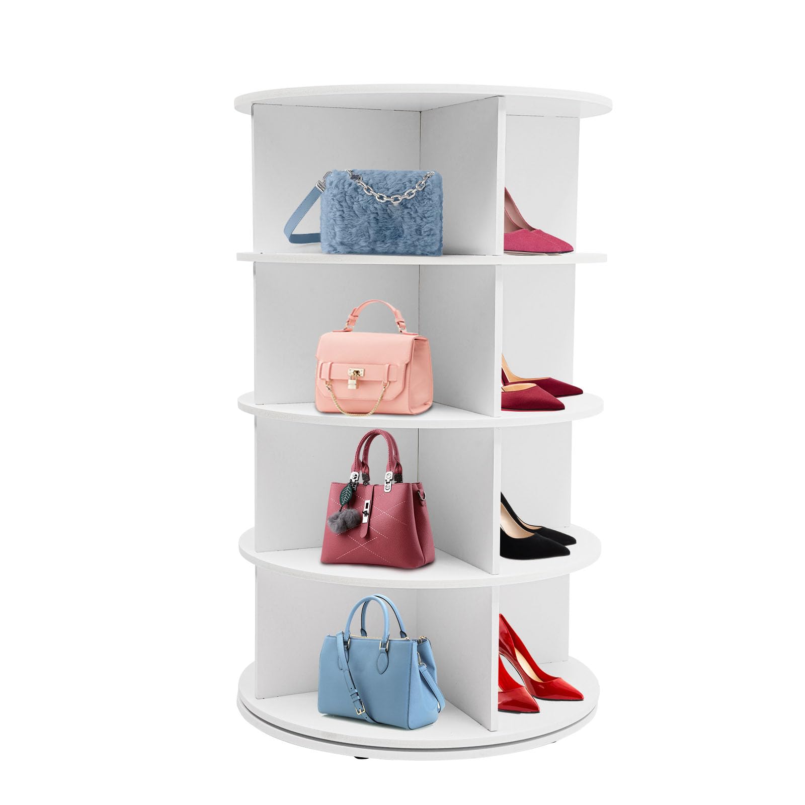 Organizzatore di Letteratura a 4 Livelli, scarpiera Girevole, Torre Verticale con Imbottitura Superiore, ripiano per Scarpe, Organizer per riporre Le Scarpe per Ingresso, Camera da