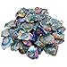 SUNYIK Rainbow Aura Titanium Coated Middle Drilled Natural Crystal Quartz Rough Irregular Loose Beads for Jewelry Making,1pound(about 460 gram)