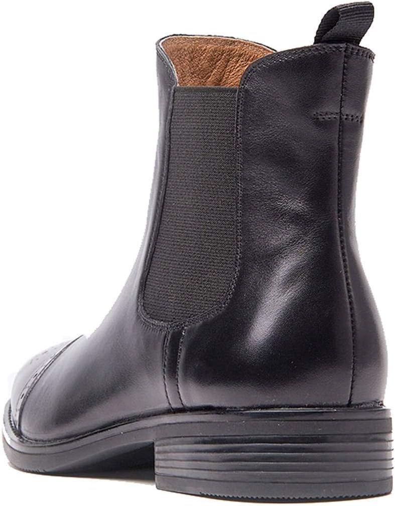 U-lite Women Black 03040 Winter Classic Vintage Brogue leather Chelsea ankle boots Womens booties 5.5