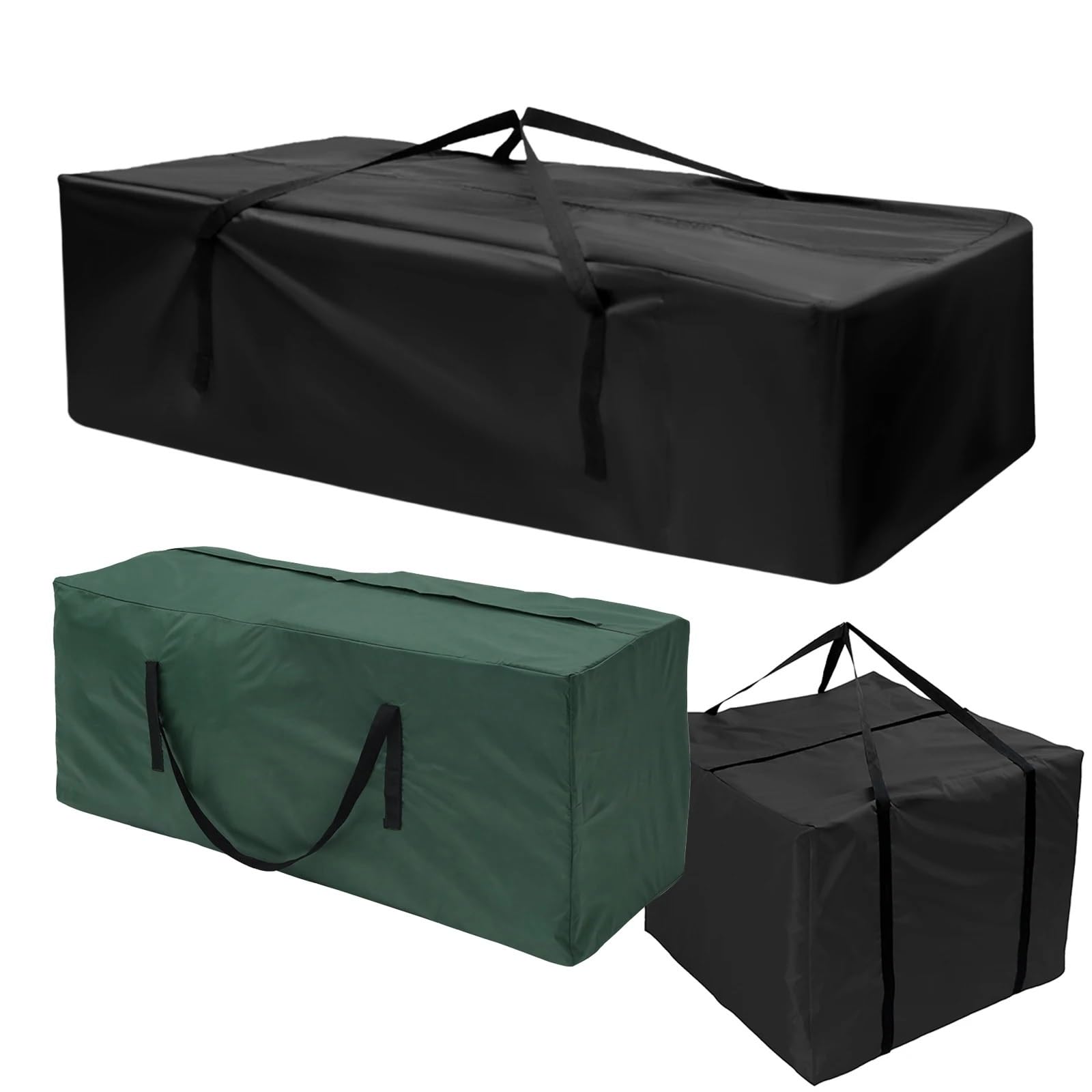 Borsa per Cuscini da Esterno Borsa portaoggetti for mobili da Esterno in Tessuto Oxford Impermeabile, Nera, for Giardino, Multifunzione, Organizer(81x81x61cm Black 1)