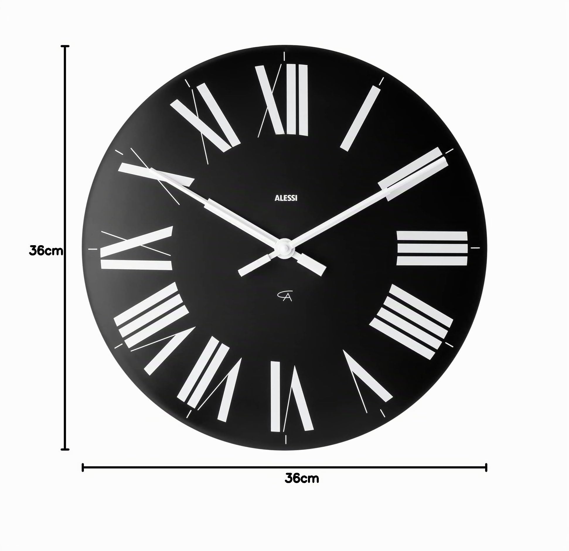 Alessi Firenze 12 B- Reloj de pared (plástico ABS, mecanismo de cuarzo), color negro