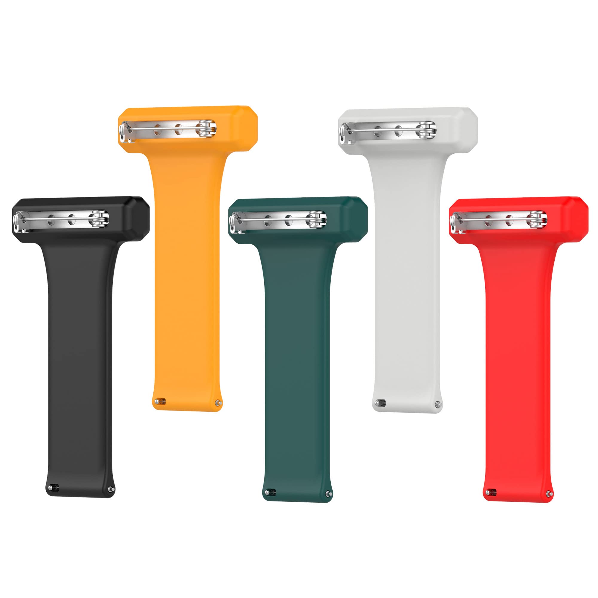 Chofit Nurse Brooch Straps, Soft Silicone Pin Fob 22mm Strap Compatible with Amazfit GTR 4/Xiaomi Mi Watch S1 Active/Realme Watch2 Pro/Huawei Watch GT 3 Pro 46mm, 5-Pack (5B)