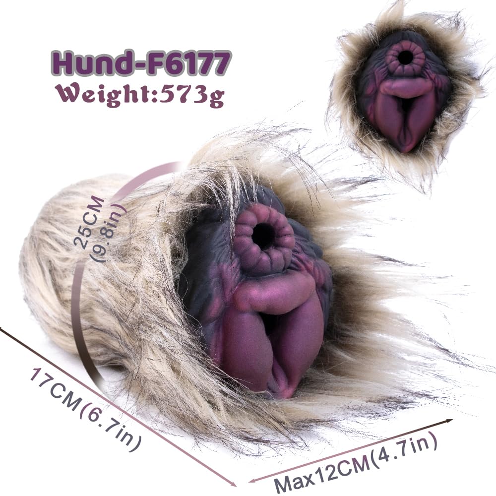 573g 2 in 1 Realistische Masturbator Sex spielzeug mit Plüsch Alien Tier Hund Vagina Masturbator Cup Monster Realistisch Groß 3D Silikon Vagina Klitoris Anal Sexspielzeug Masturbieren für Männer