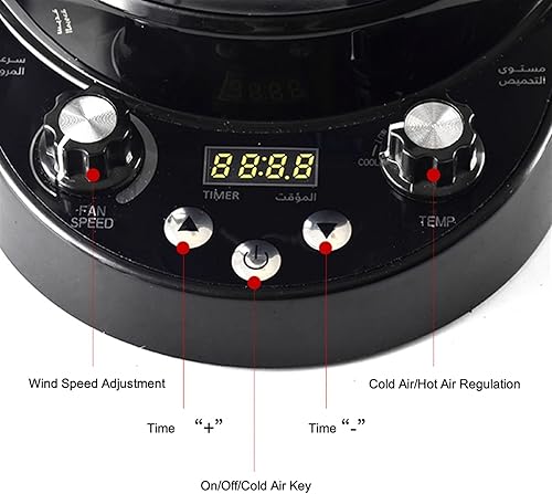 Miniatura 4 de QYTEC kfj - Máquinas de café tostador eléctrico de aire para el hogar para asar granos de café máquina para hornear color negro tamaño Reino Unido