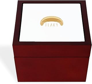 CafePress Crescent Flaky Memory Keepsake Jewelry Box, 5"x5"x3.75"
