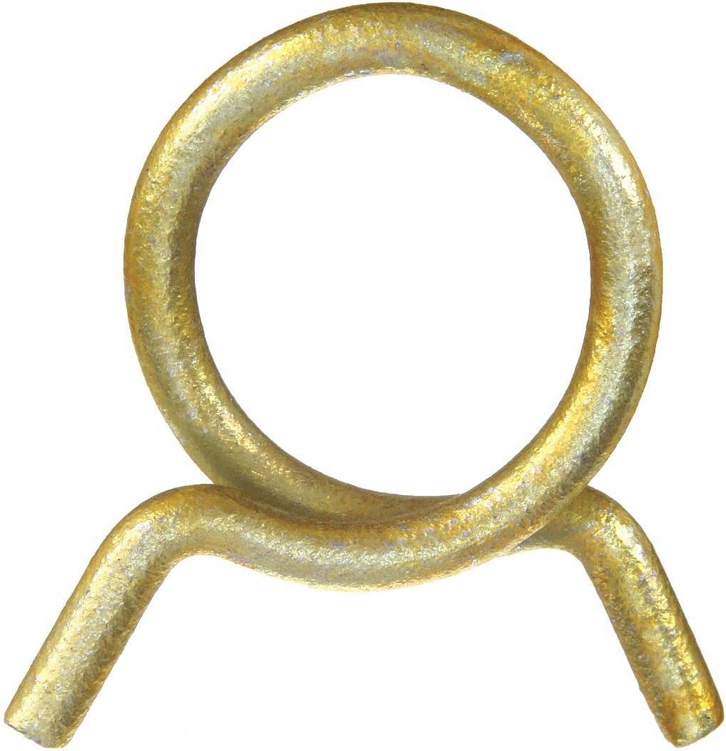 Hose Clamp: Zinc Dichromate Steel, 3/8 in “ 3/8 in Clamping Dia, Yellow, 0.082 in Wire Dia, HC-6ST ZD, 2UTH5