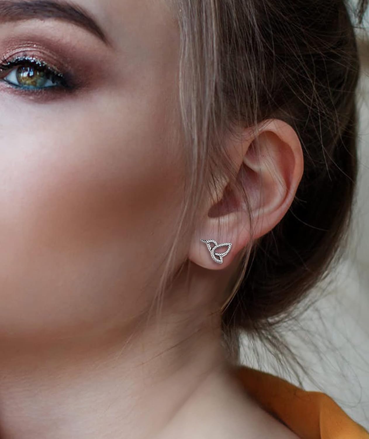 INFUSEU Sterling Silver Cute Stud Earrings Cat Frog Mushroom Bunny, Small Gifts for Women Teen Girls Animal Lovers - Image 5