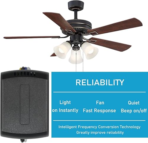 Miniatura 4 de YukiHalu Kit de control remoto para ventilador de techo, tamaño universal y compacto, velocidad del ventilador y control de temporización, cumple