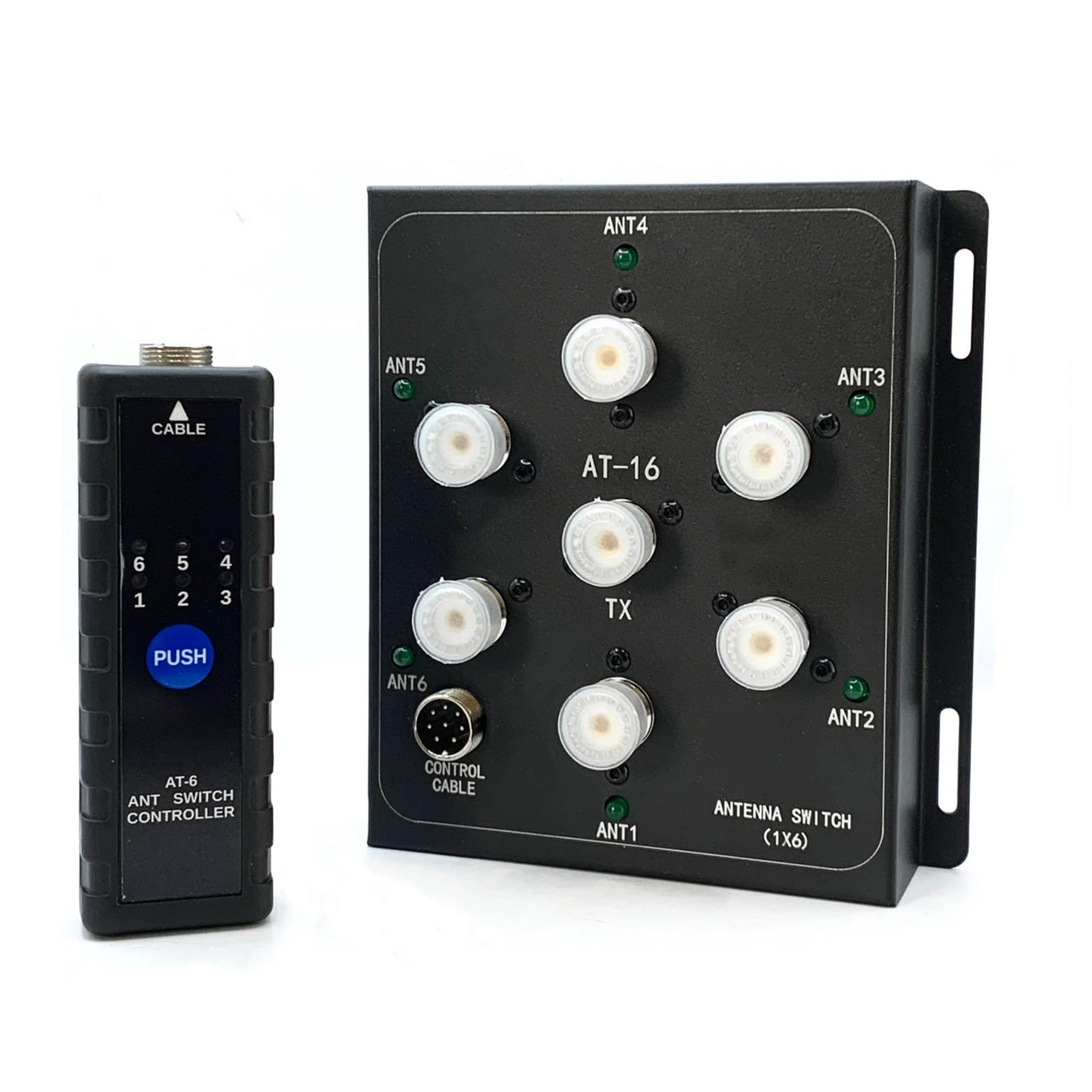 Sxhlseller Commutatore Antenna Coassiale a 6 Vie con Controller, Selettore Remoto PEP da 1,8 MHz a 55 MHz 800 W per Stazione Base e Radio Portatile con Ingresso Interfaccia SO-239