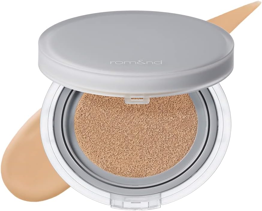 Rom&nd Nu Zero Cushion (05 Sand 25) Long Lasting, High Coverage, Semi Matte Finish, Flawless Complexion Without Cakey Face, Makeup Base and Fixer, Thinly Layered, Korean Cushion Foundation
