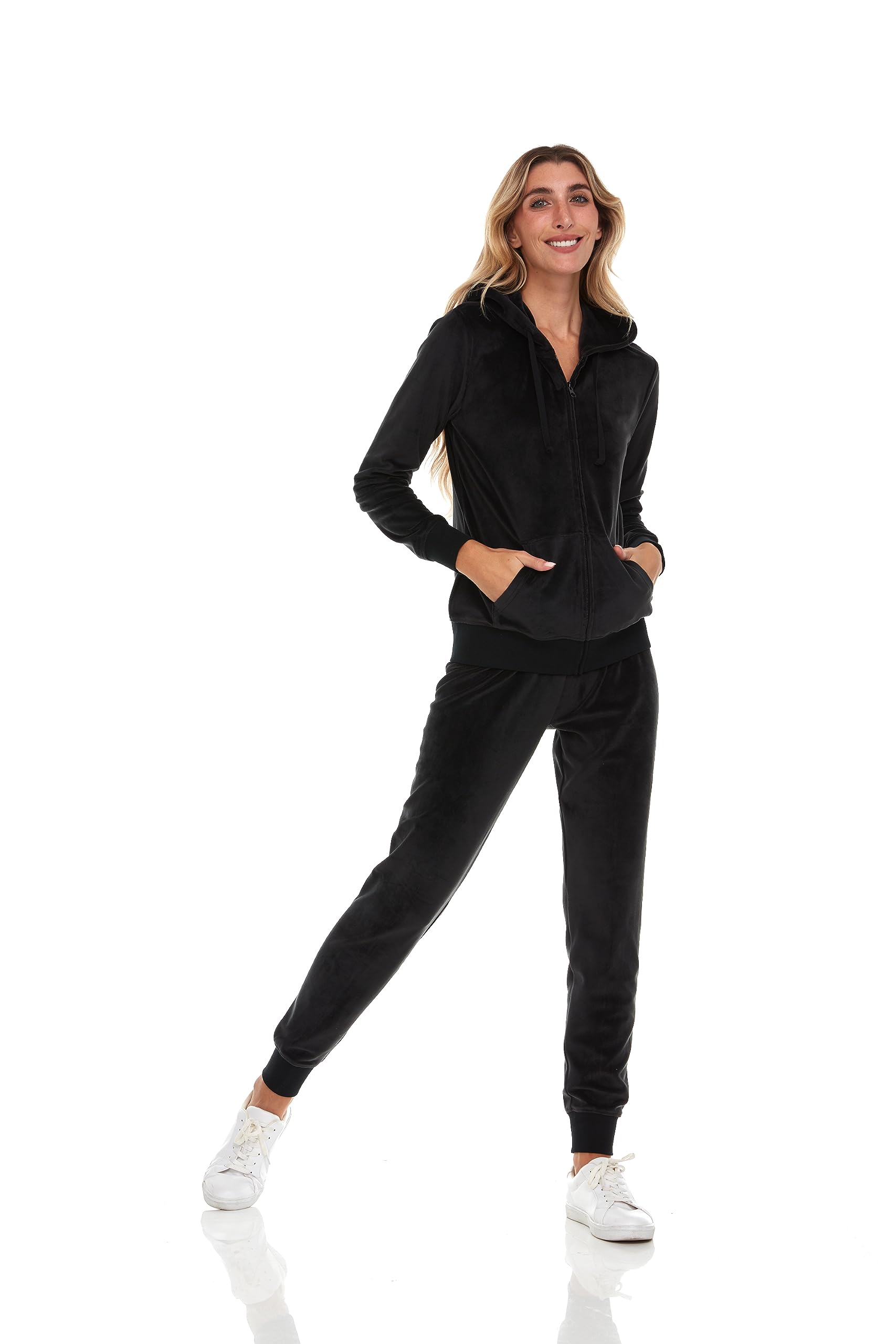 Cheetah Conjunto deportivo de terciopelo de 2 piezas para mujer, sudadera con capucha y pantalones deportivos para mujer