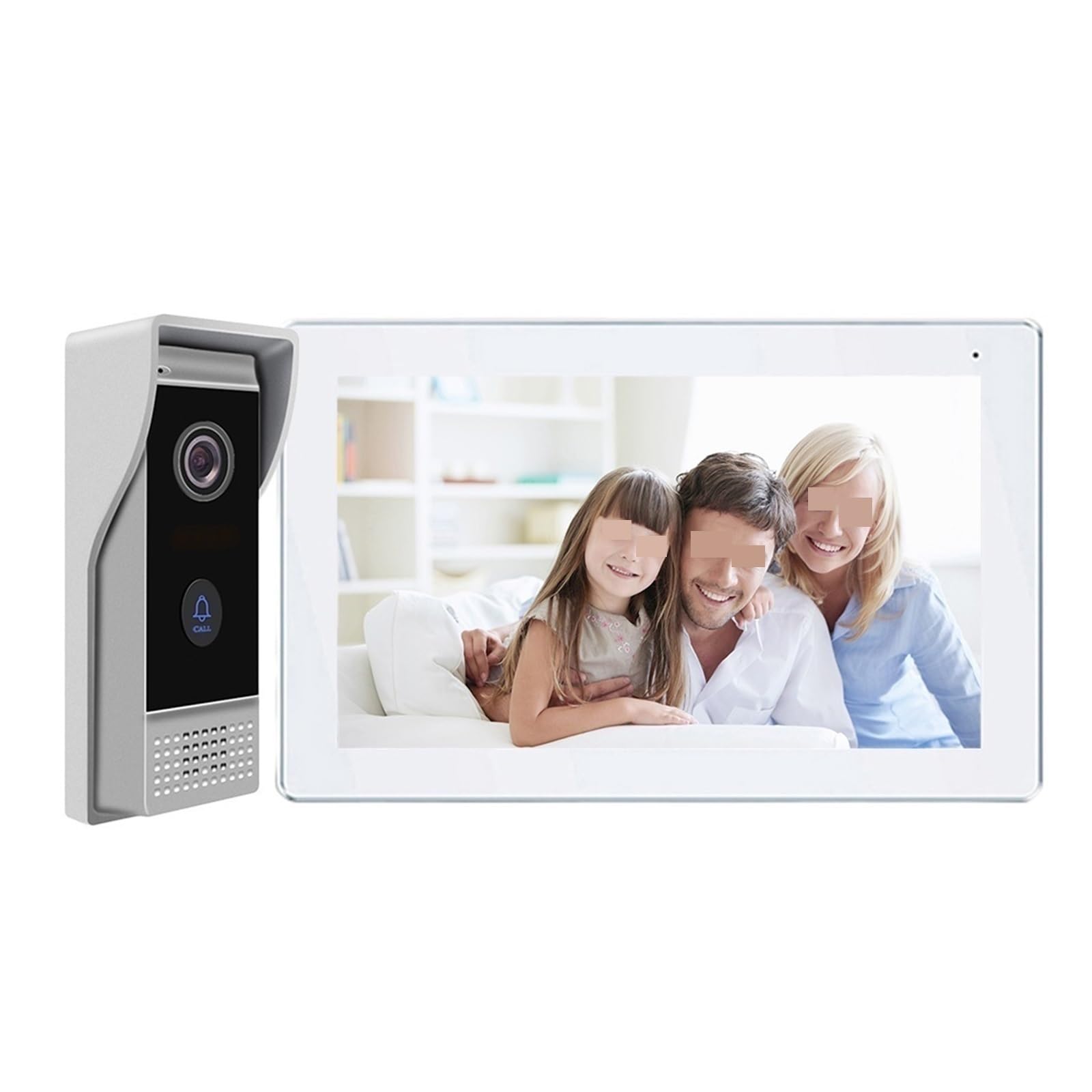 Sonnette sans fil Téléphone D'entrée Vidéo 1080P Écran Tactile 7 Pouces Wifi Interphone Vidéo Caméra Interphone Résidentiel Visiophone Sonnette pour le bureau de l'école à domicile ( Size : 203-86721