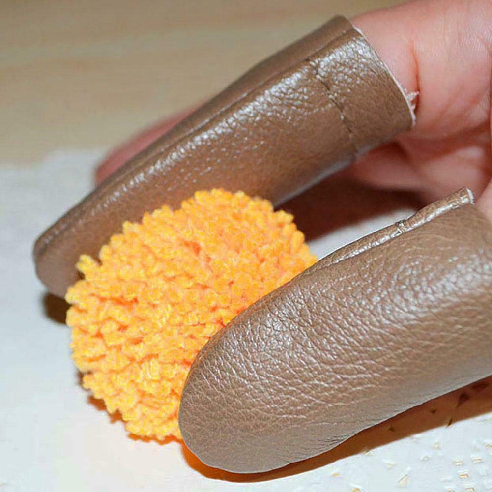 BE-Tool Lederen Vinger Protector, Breien Protector Zacht Comfortabele Duim Index Vinger Thimble voor doe-het-zelf of Handwerk (Random Color) General purpose Willekeurige kleur