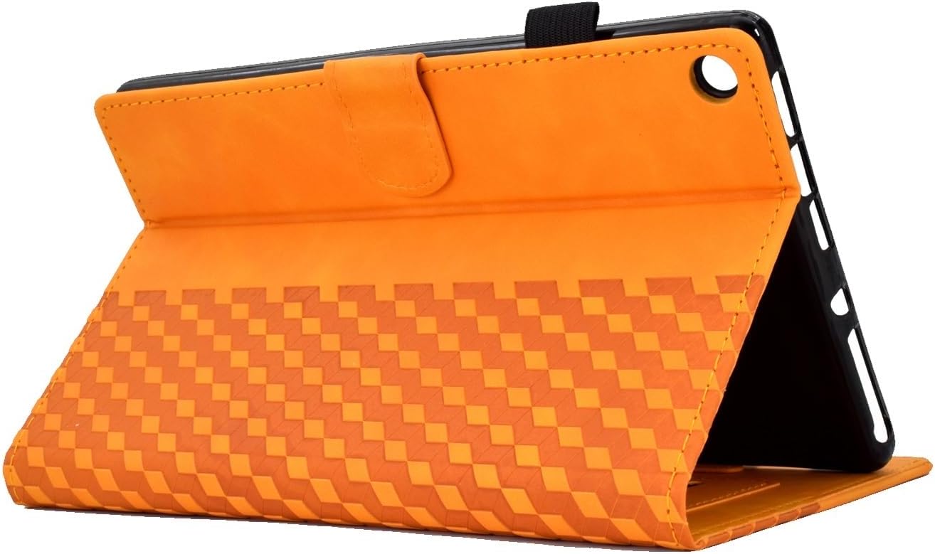 Compatible with Kindle Fire HD 8 Case (7th/8th Generation, 2016/2017/2018 Release) Tablet Case Drop-Proof Protective Tablet Case with Card Slot/Auto Sleep Wake (Orange)