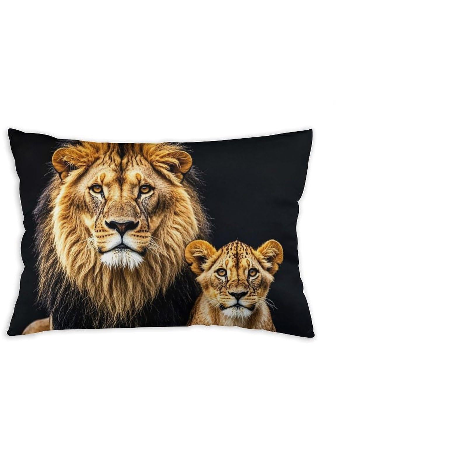 FodPand Short Plush Gentle Lions Throw Pillow Covers 12x20 Soft Decorative Lumbar Pillow Cases with Hidden Zipper Modern Cushion Covers for Couch Sofa Bedroom Living Room Car Decor