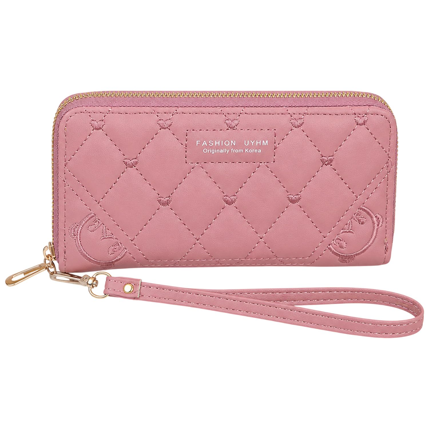 Women Hand Wallet Long Zipper Multi-Functional Versatile Wallet (Pink)-image-16
