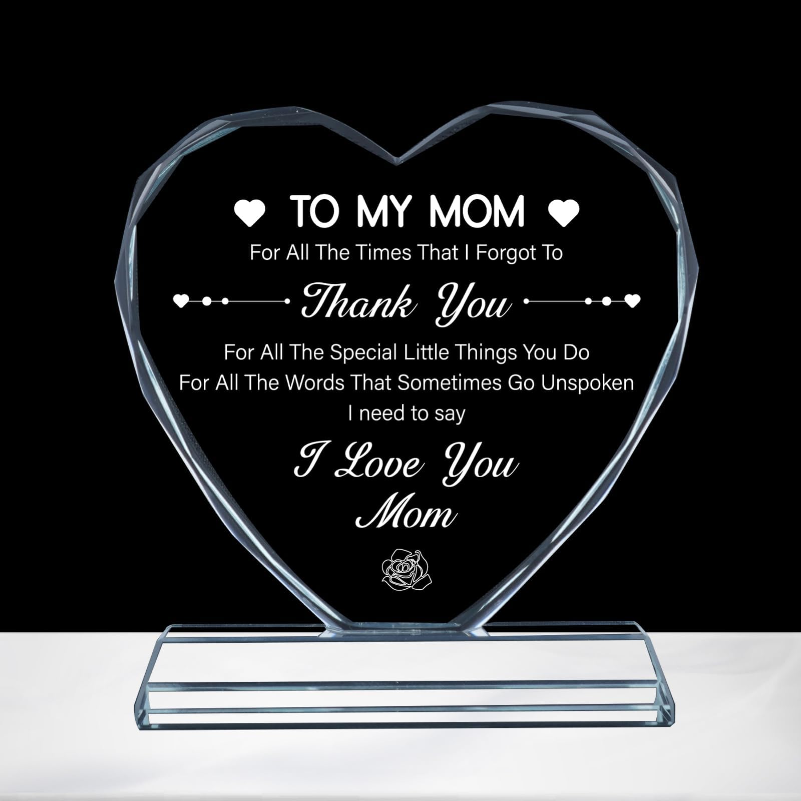 Birthday Gifts for Mom, Mother's Day Gifts from Daughters Sons, Mom Gifts K9 Crystal Keepsake for Mom' Birthday, Thanksgiving, Christmas.