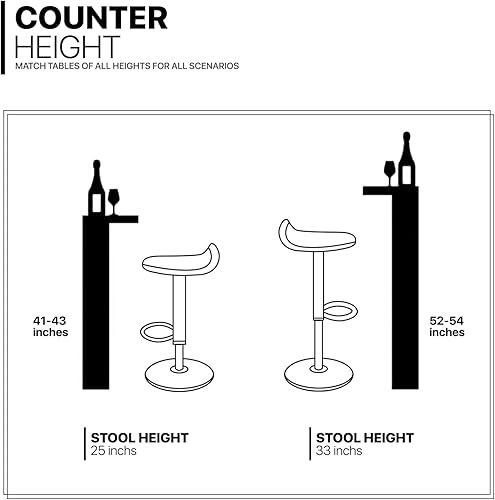 Miniatura 11 de MoNiBloom Juego de 2 taburetes de bar, de piel sintética ajustable en altura con reposapiés, taburete de cocina giratorio de 360 con respaldo,