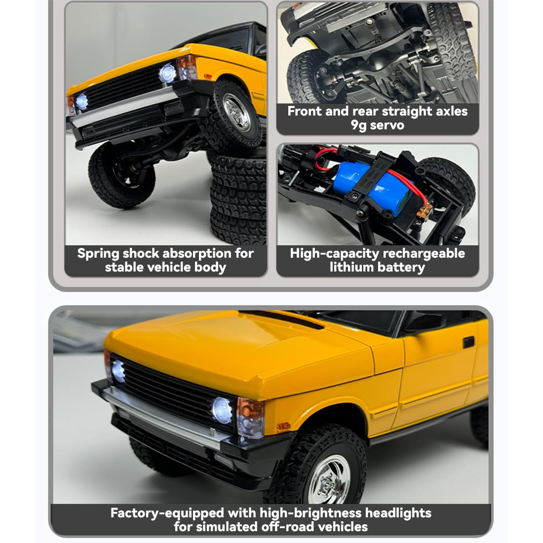 Skala 1/18 2,4 G 3CH 4WD Off-Road RC Model samochodu z rozkładanymi reflektorami, model pilota terenowego dla dorosłych, prezent dla chłopców (wersja RTR)