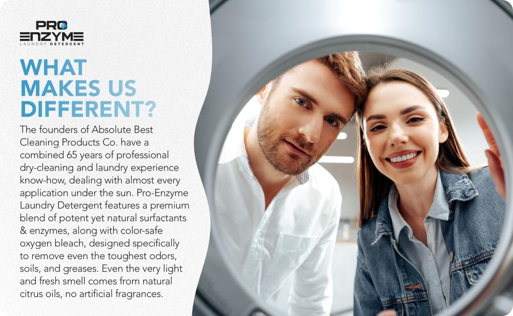 Pro-Enzyme Laundry Detergent Powder, Non-Irritating Professional Strength Natural Active Enzymes - Powerful Sweat, Odor & Stain Remover for Activewear, Clothing, Bedding, Use in All Machines, 96 Loads - Image 7