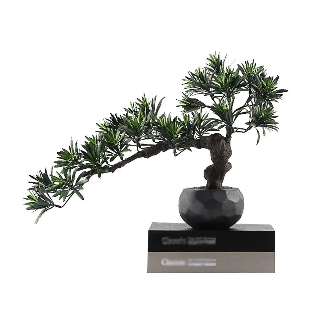 TEESONG Bonsai Tree Pot for Fake Tree Artificial Bonsai Tree Fake Bonzai Indoor Simulation Podocarpus Living Room Entrance Desk Top Decoration Greenery Decor