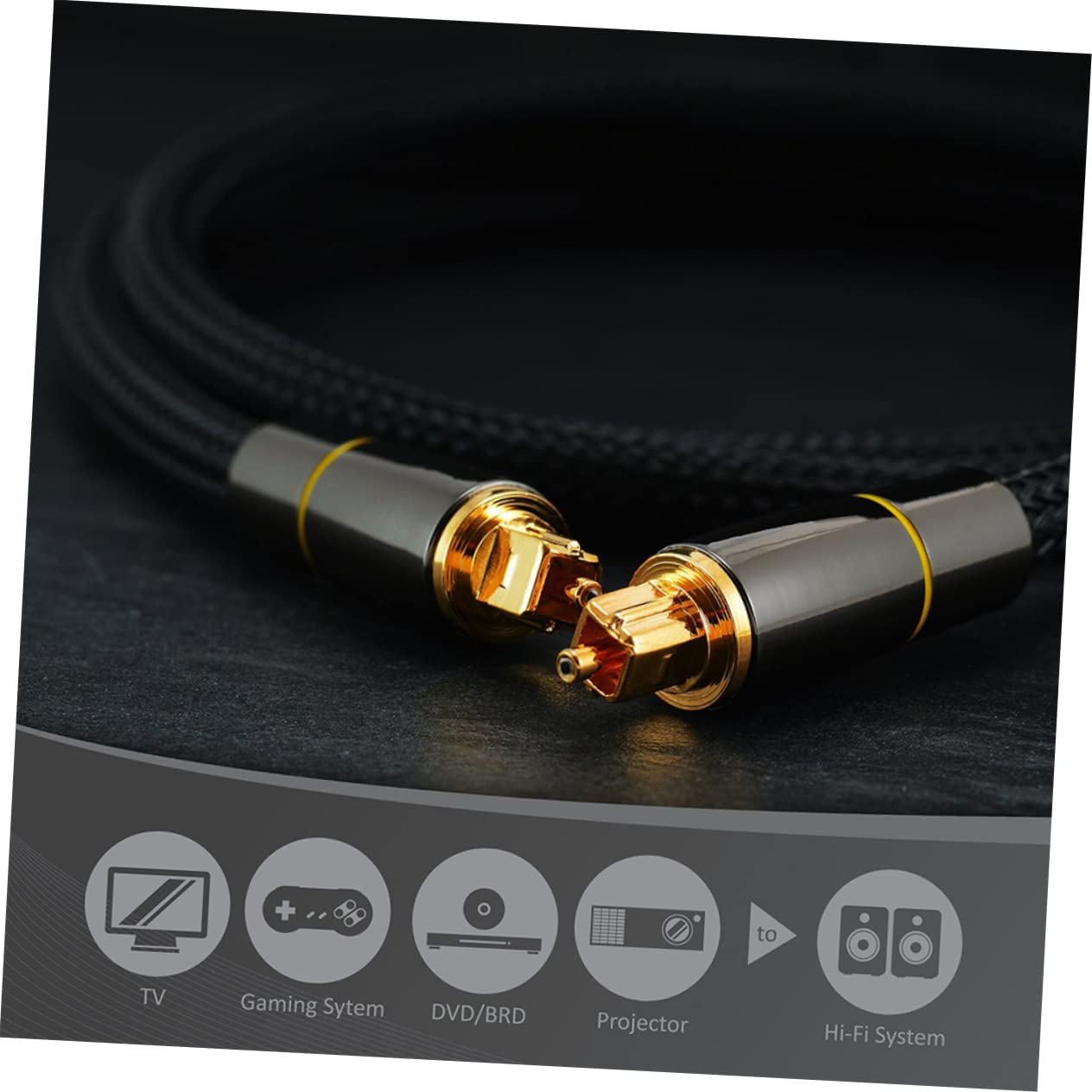 DOITOOL Cable De Audio Óptico Metros Cable De Transmisión De Señal Conexiones De Audio Salas De Estar Compatible Equipos De Cine Óptico Macho Macho