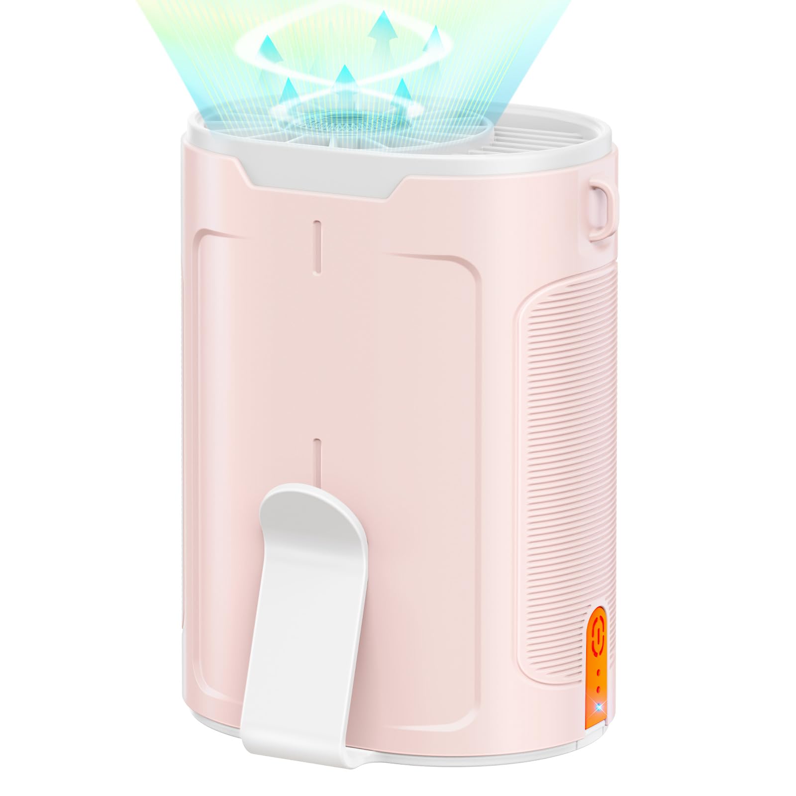 2025 AI Portable Fan Rechargeable, 4 Speeds 6600RPM Strong Airflow, Personal Waist Fan with up to 25H of Working Time, Hanging Neck/Wearable for Camping, Outdoor, Jobsite - Pink