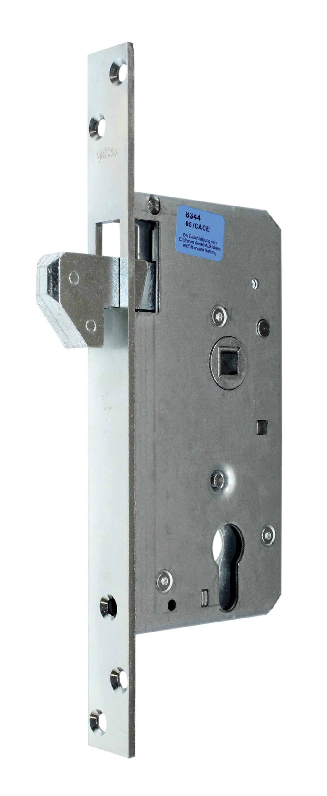 BKS Schiebetürschloss Massive Ausführung mit hebender Hakenfalle Dornmaß: 55mm, Stulp: 24 x 260mm Eckig incl. SN-TEC Montageset