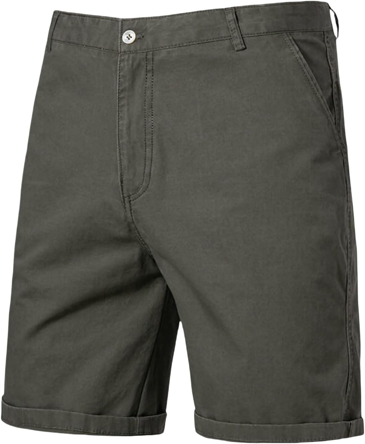 Men's Summer Solid Cotton Straight Casual Five-Point Shorts