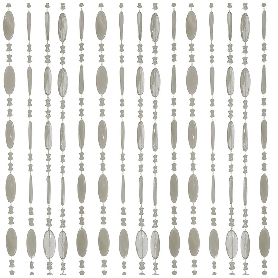 653909 Tenda a Perline, Bianco Ghiaccio, 100x220 o 230x120 cm, con Supporto in Alluminio, per Porta Balcone Finestra Terrazzo Scaccia Mosche Zanzare Insetti (ghiaccio, 100x220)