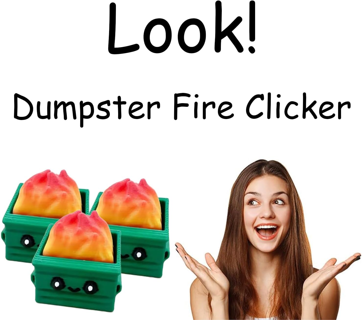 Dumpster Fire Clickie Fidget, Mini Dumpster Fire Figurine, Emotional Support Dumpster Fire, Dumpster Fire Desk Accessories, Dumpster Fire Keychain, Emotional Support, Office Desk Decor