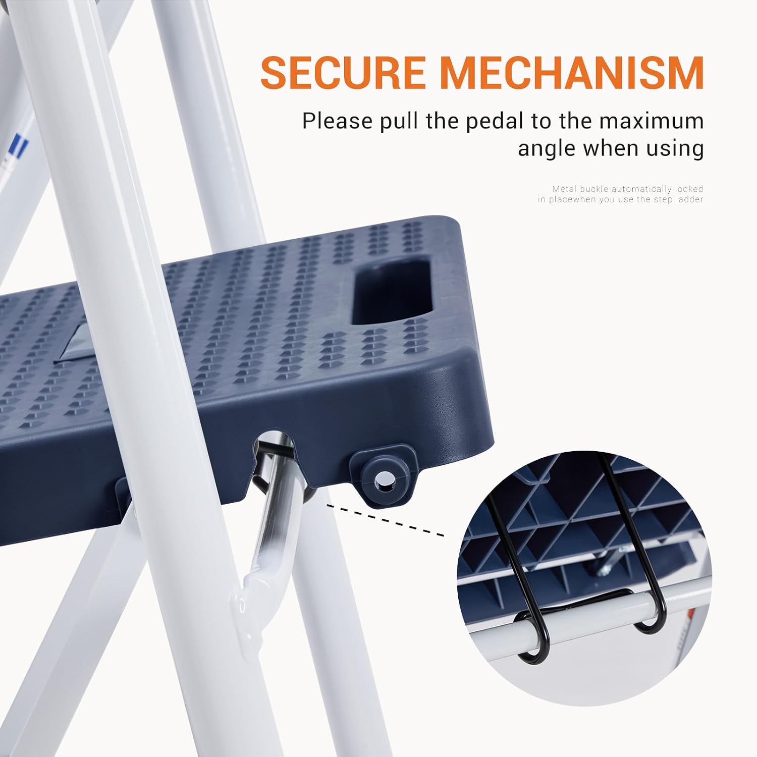 Sweetcrispy 2 Step Ladder, 800lbs Folding Step Stool with Wide Anti-Slip Pedal, Sturdy Ladder, Convenient Handrail, Lightweight, Portable Step Stool Blue