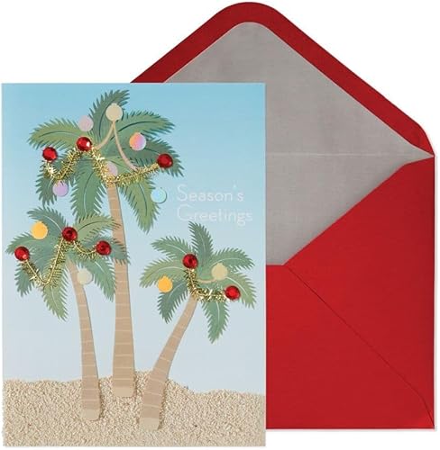 NIQUEA.D, Tarjeta de Navidad de palmeras y adornos