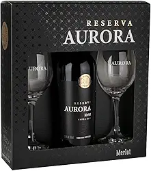 Kit Vinho Reserva Merlot com 2 Taças