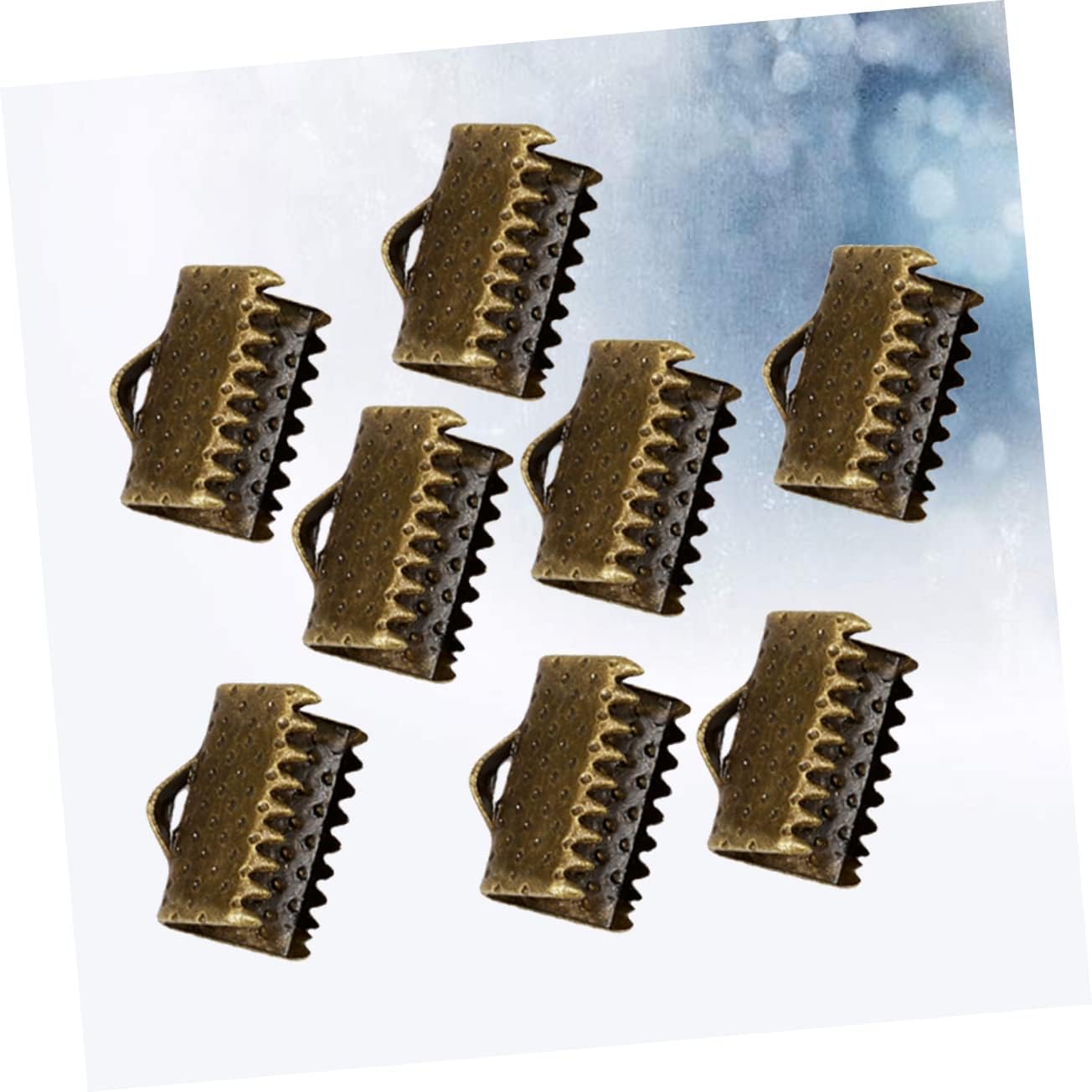 100pcs Coffee Metal Cord Ends for Ribbon and Bookmark Crafts