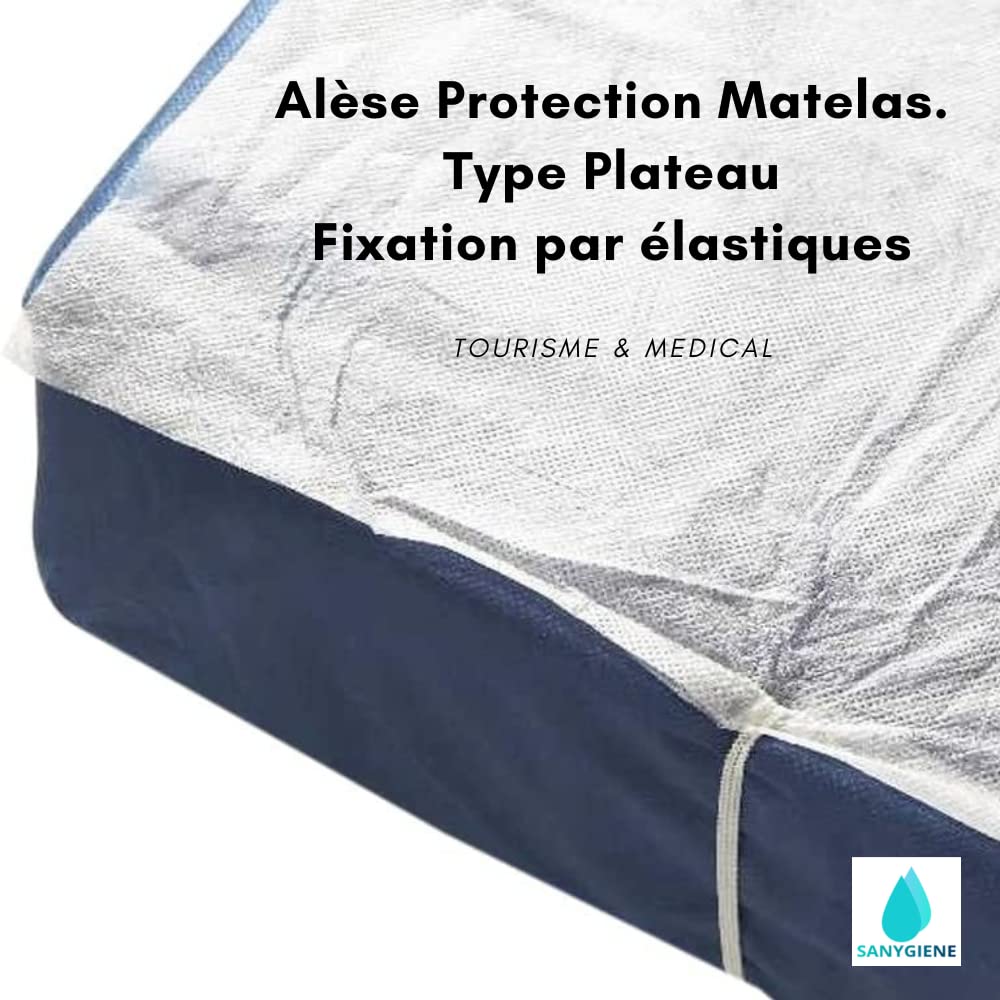 Kit Protection Literie Jetable Lit 2 Places | 10 Alèses Plateau 140X190 cm et 20 Protège Oreiller 60x60 cm | Usage Unique | Recommandé Tourisme et Médical