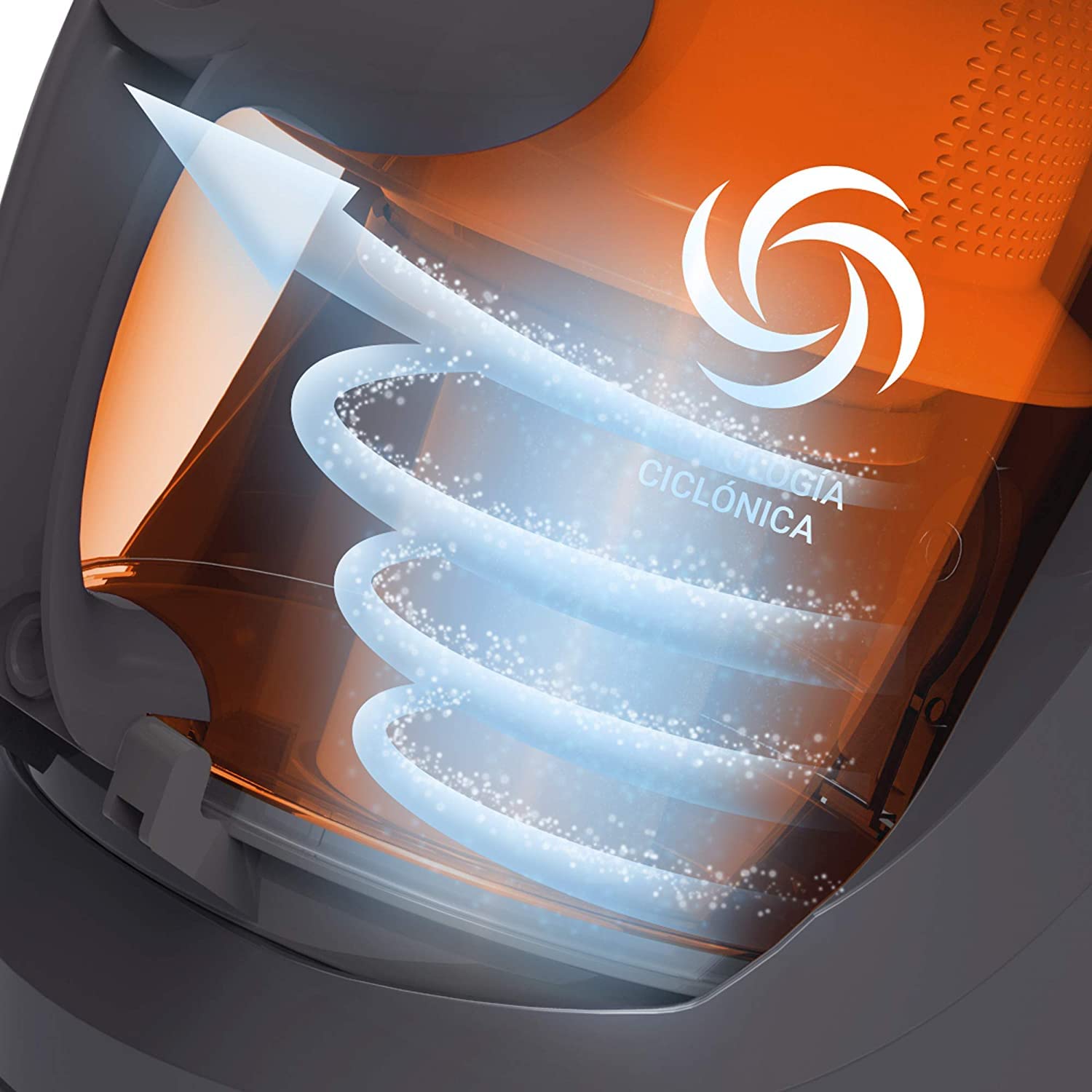 Suinga Aspiradora ciclónico sin Bolsa. Potencia: 700W 1,8L. Filtro HEPA. Accesorios y eficiencia A+. Recogida automática de Cable y Tubo telescópico Extensible - Grunkel Home 700W