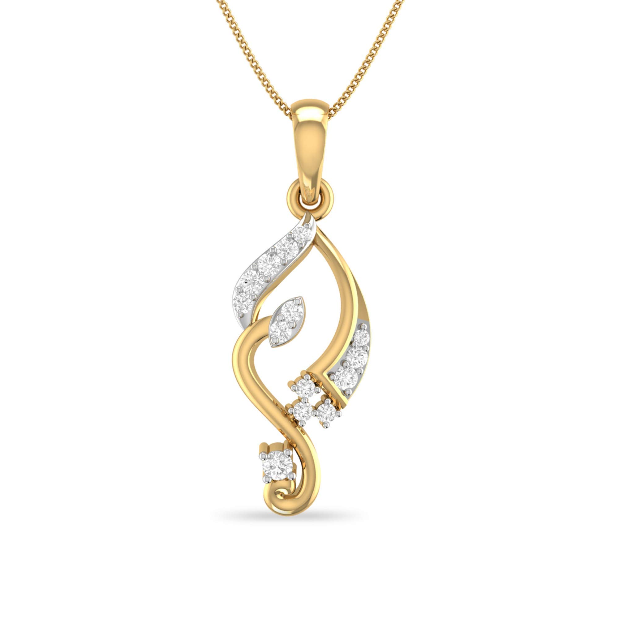 pc jeweller Yellow Gold and Diamond Pendant for Women-picture-42