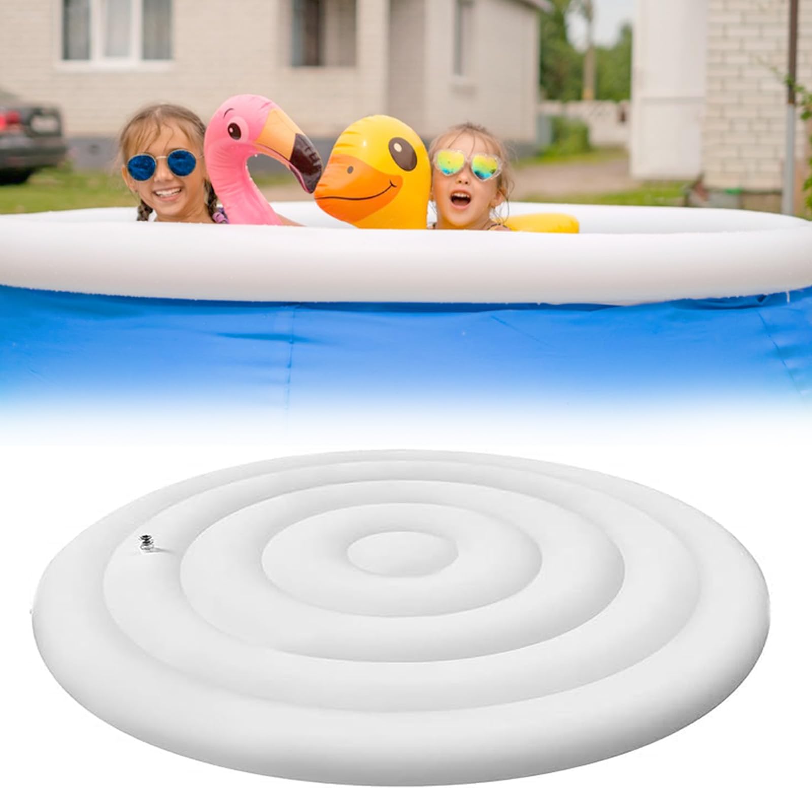 Couvercle Gonflable Rond, Bâche De Piscine Ronde 145 CM Housse De Gonflable Ronde BâChe Ronde Couverture Imperméables Et Antipoussière CoupeVent