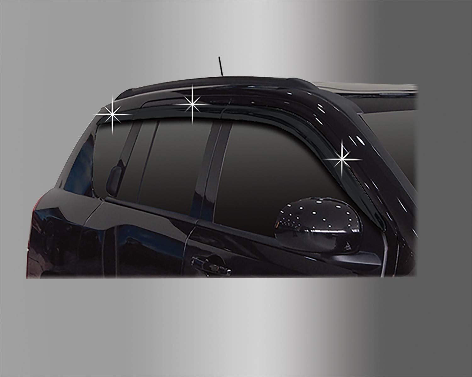 Autoclover - Set di 6 deflettori frangivento, adesivi, in plastica ABS di alta qualità, per Jeep Compass 2006-2017