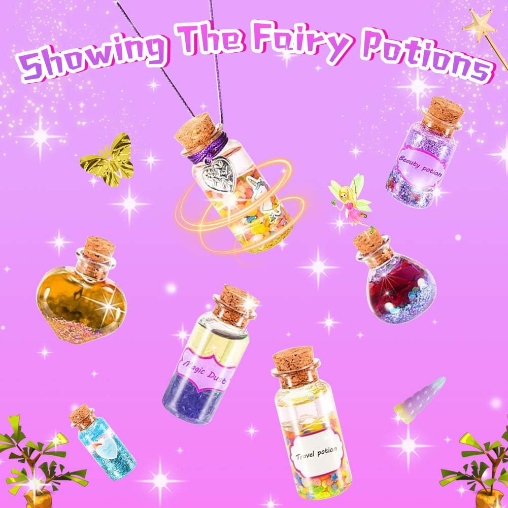 Vicloon Zestaw magicznych mikstur dla dzieci, kreatywny prezent DIY, zestawy magicznych mikstur zabawki rzemieślnicze prezenty dla dziewcząt magiczne mikstury zestaw do majsterkowania unikalne
