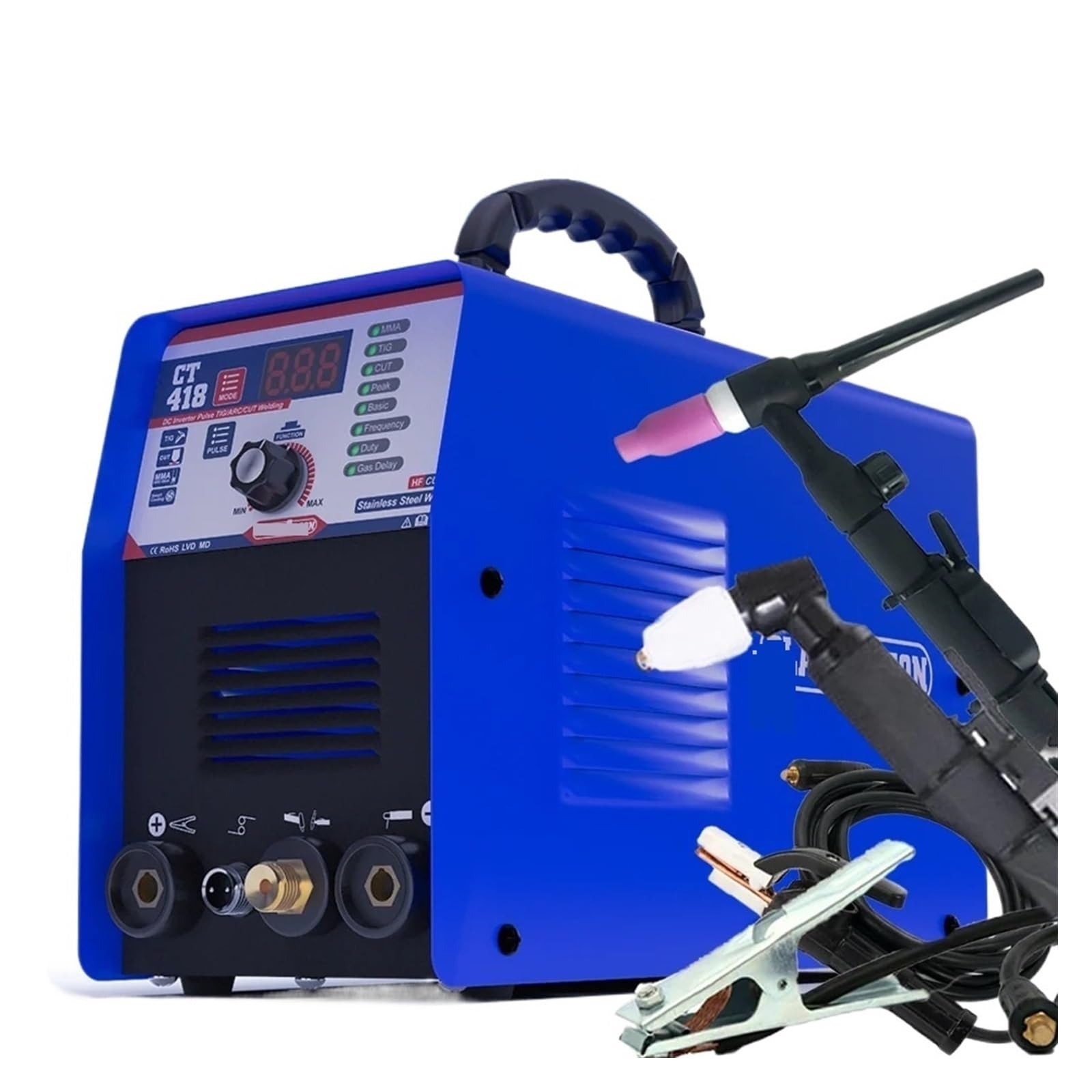 Plasma Cutter, Plasma Welder 4 in1 Welding Machine CT418 TIG Cut MMA Pulse DC Inverter 220 IGBT Tig Cutter for Metal for Beginners DIY