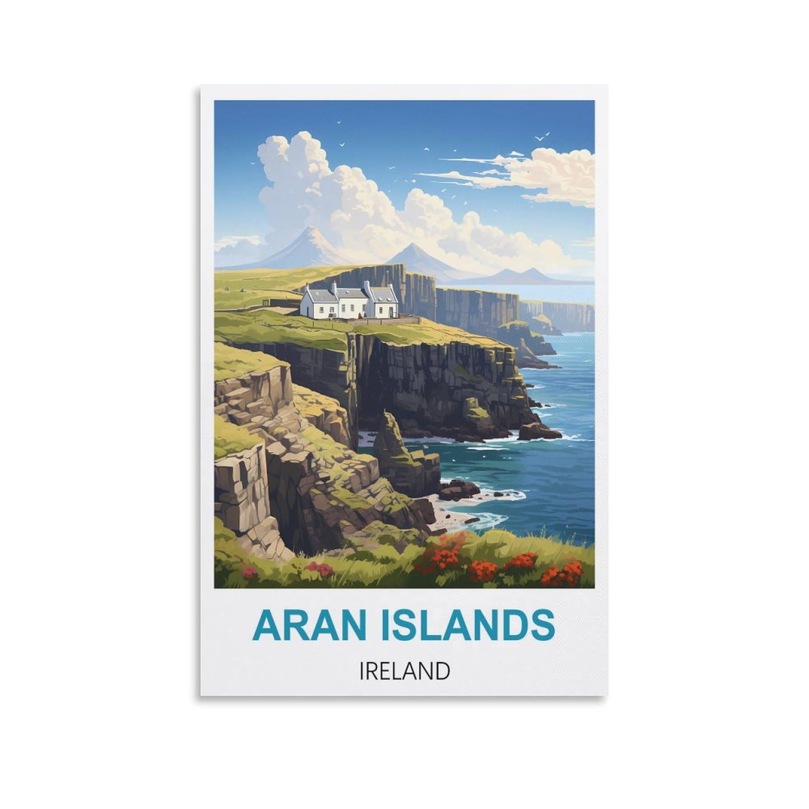 EZMLFA 5D Diamond Painting Kits,Aran Islands Irelands,Diamond Painting Kits for Beginners Round Full Drill Painting with Diamonds Gem Art for Home Wall Decor 50x60cm