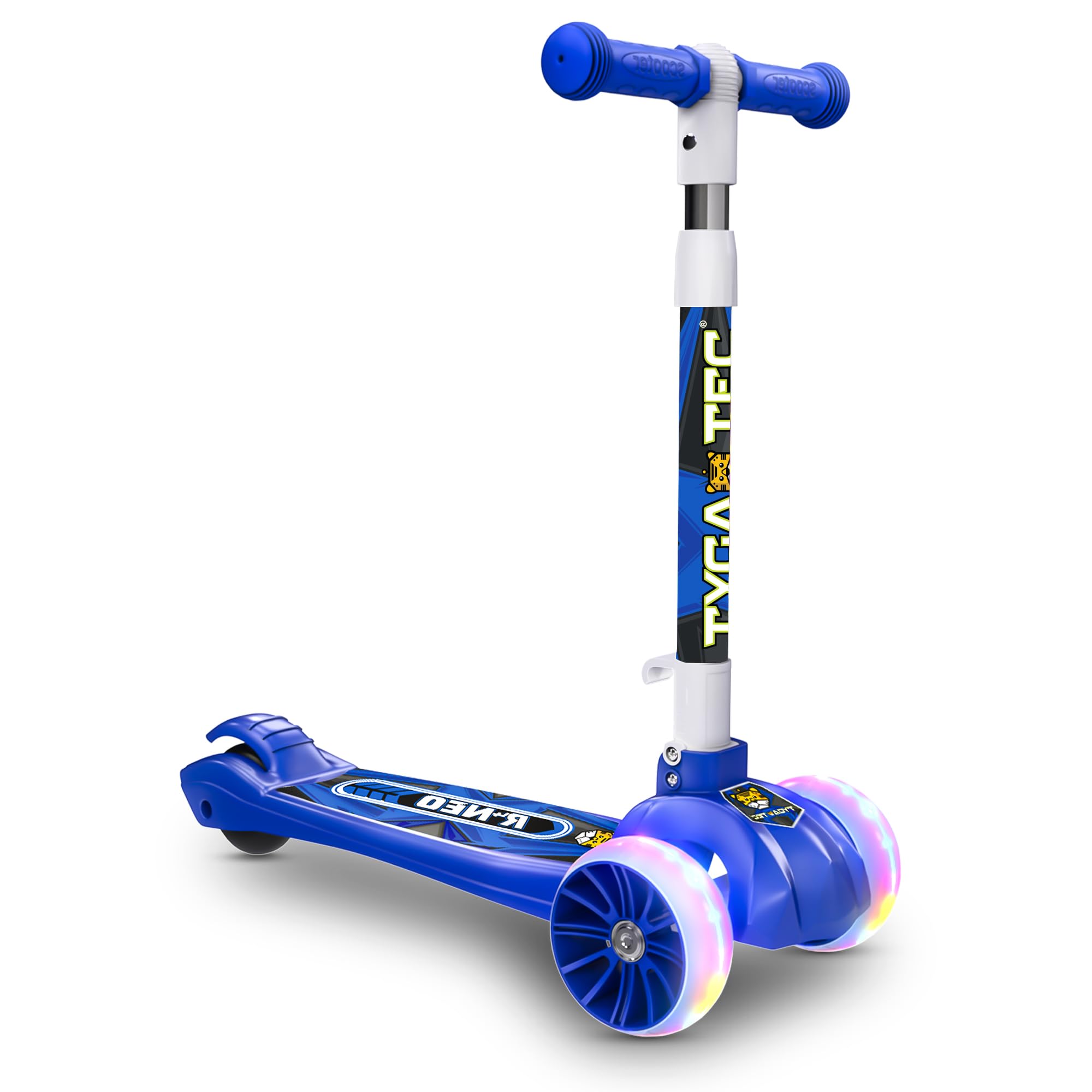 Tygatec 3 Wheel Kids Scooter for Year 5 to 14, LED Magic Wheels, Smart Kick Scooter with Fold-able & Height Adjustable Handle for Baby Boys and Girls with Foot Brakes (Yellow) (B09Z6RM52D) Amazon Price History, Amazon Price Tracker