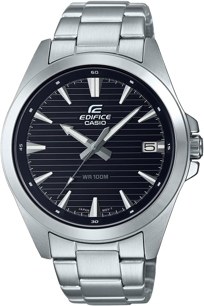 Edifice Analog Black Dial Men EFV-140D-1AVUDF (ED535), Black, Minimalist