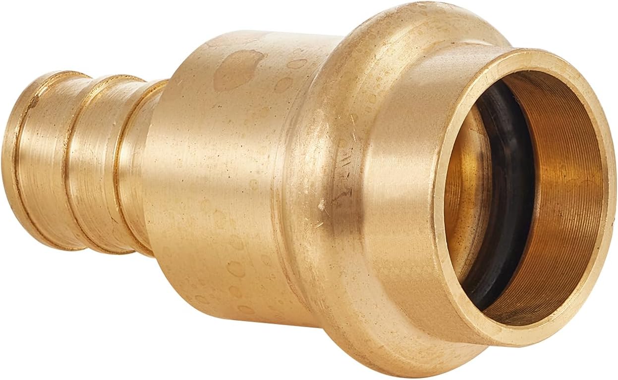 (Pack of 10) EFIELD 1/2" Copper Press X 1/2" PEX Crimp Coupling Brass Adapter, for Copper and PEX Pipe Connection (PEX1807344)