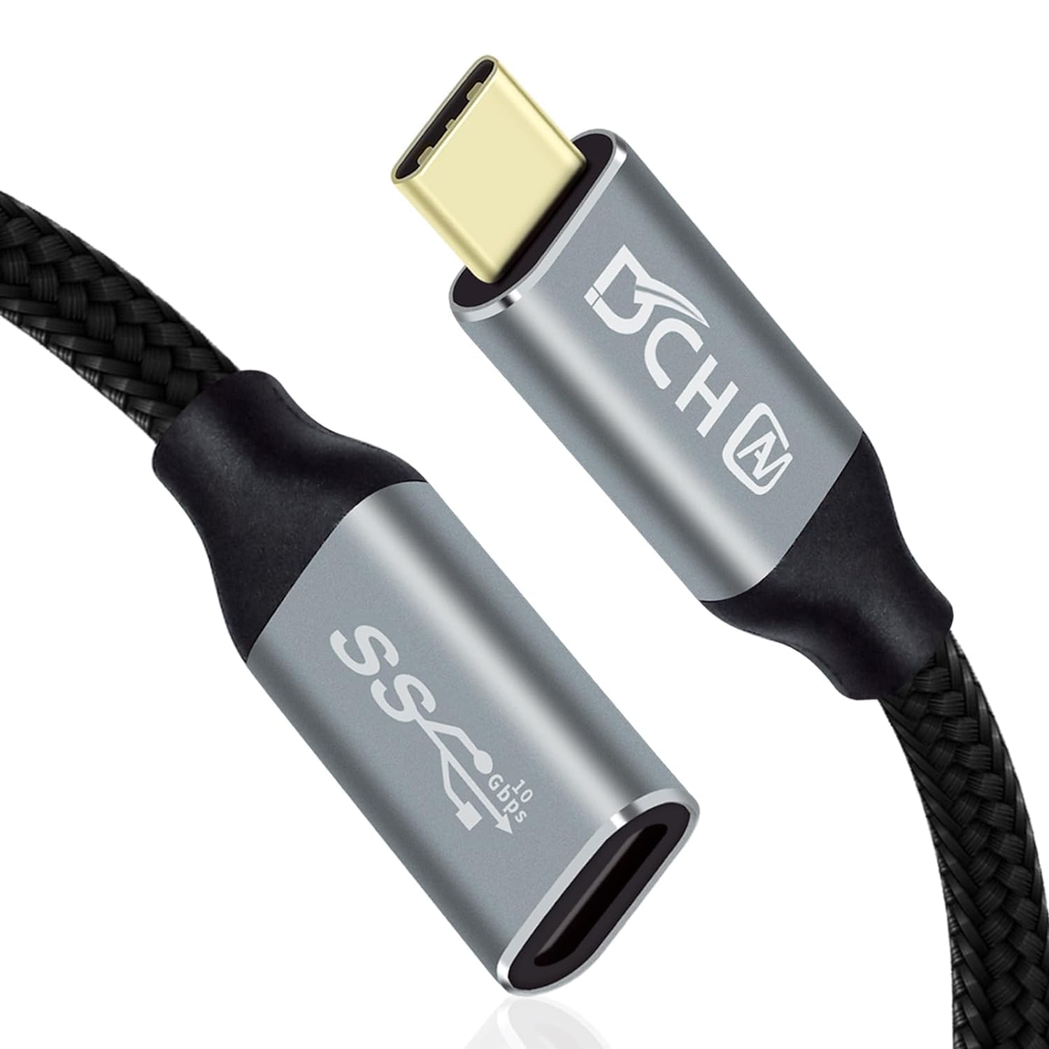 DCHAV Câble USB C vers USB C 2 m 100 W 90 degrés C Charge rapide 3.1