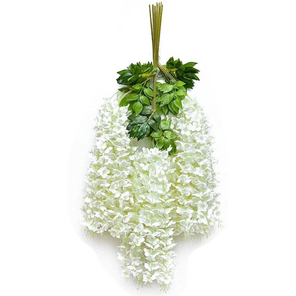 Fausse guirlande de glycine fleur suspendue de simulation pour décorer sans entretien
