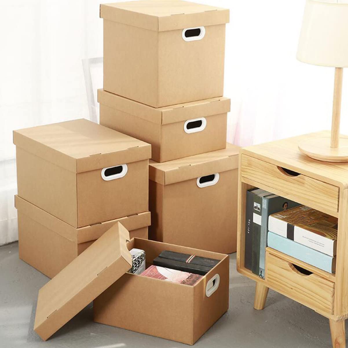 Gadpiparty Aufbewahrungsbox für Dokumente aus Papier Khakifarbene Ablagebox mit Deckel Tragbarer Aktenorganizer für Büro und Schule Stilvoll und Einfach zur Büro und Schulorganisation